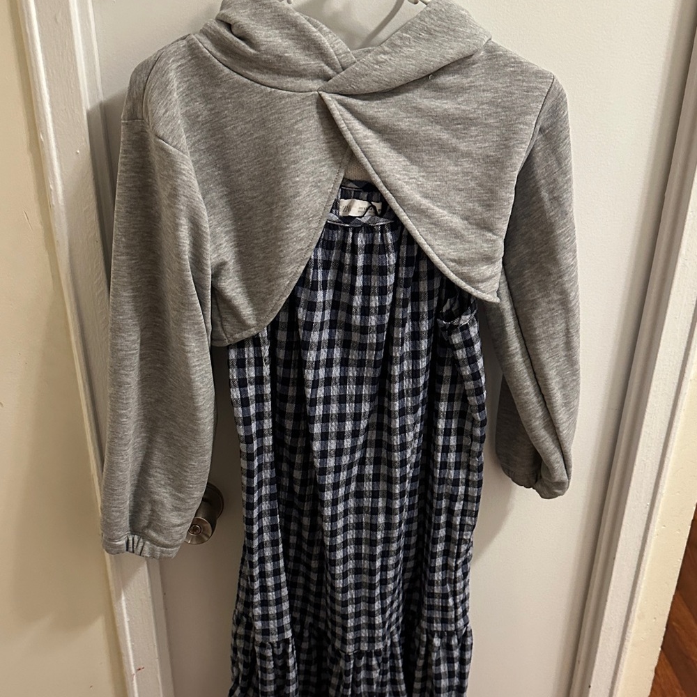 Zara Gray and Blue Kids Casual Dress